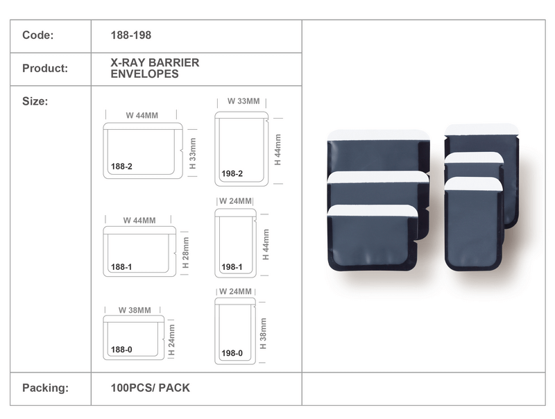 Disposable Dental X-Ray Barrier Envelopes